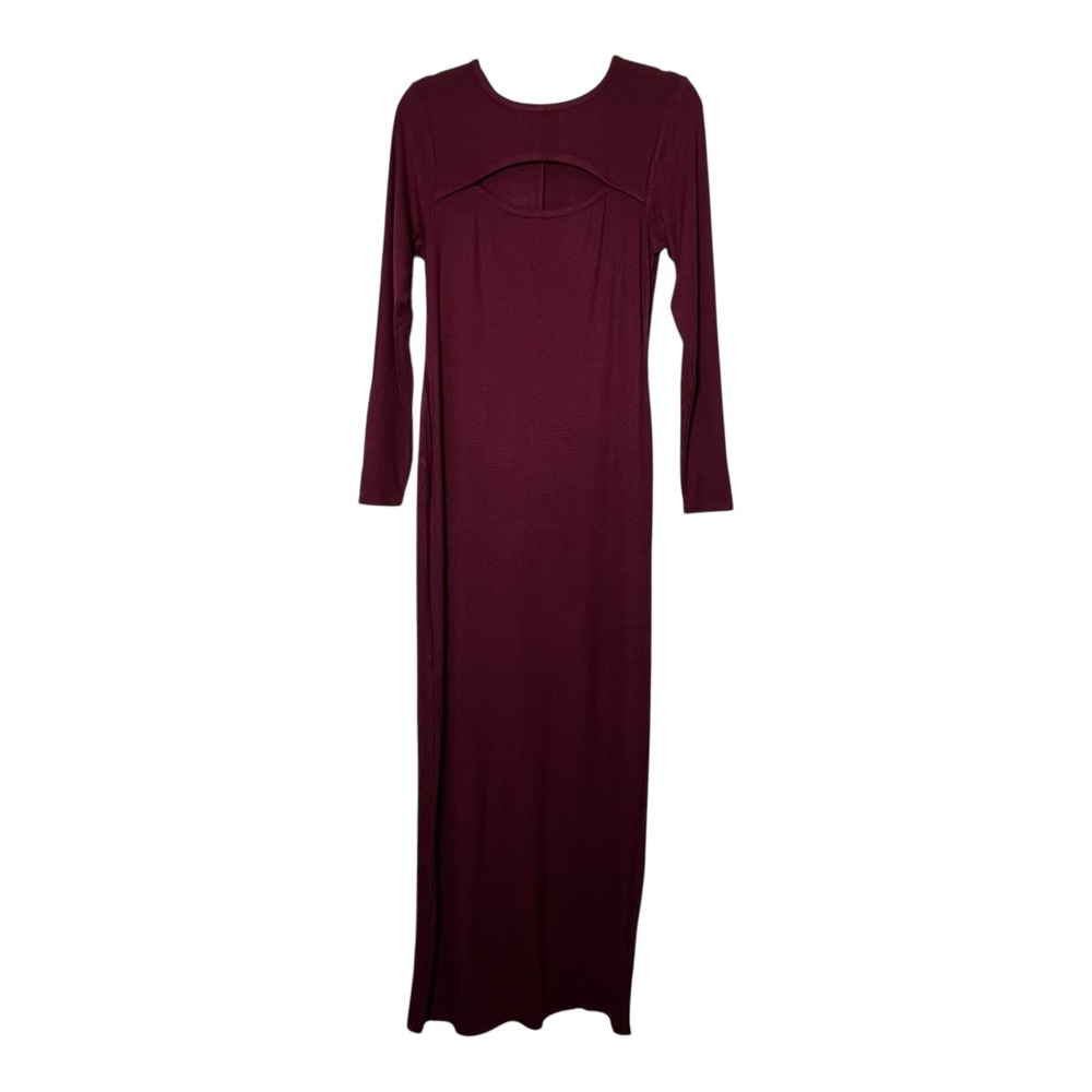 Edited by Remi Bader Burgundy‎ Ribbed Cutout Maxi Dress Womens 1X 7ERW6003 NEW